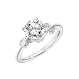 Artcarved Bridal Mounted with CZ Center Contemporary Floral Solitaire Engagement Ring Lilac 14K White Gold - 31-V783GRW-E.00 photo