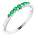 14K White Emerald Stackable Ring - 72022607P photo