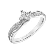Artcarved Bridal Mounted Mined Live Center Contemporary One Love Engagement Ring Stella 18K White Gold - 31-V304ACW-E.01 photo