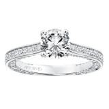 Artcarved Bridal Semi-Mounted with Side Stones Contemporary Twist Diamond Engagement Ring Juno 14K White Gold - 31-V712ERW-E.01 photo 4