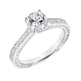 Artcarved Bridal Semi-Mounted with Side Stones Contemporary Twist Diamond Engagement Ring Juno 14K White Gold - 31-V712ERW-E.01 photo