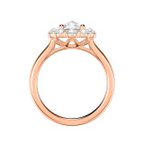 Artcarved Bridal Mounted Mined Live Center Classic Rose Goldcut Halo Engagement Ring 18K Rose Gold - 31-V987CVR-E.01 photo 3