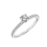 Artcarved Bridal Mounted Mined Live Center Classic One Love Engagement Ring Sybil 14K White Gold - 31-V544BRW-E.00 photo