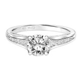 Artcarved Bridal Semi-Mounted with Side Stones Classic Diamond Engagement Ring Joelle 18K White Gold - 31-V830ERW-E.03 photo 2
