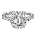 Artcarved Bridal Mounted with CZ Center Classic Halo Engagement Ring Wynona 14K White Gold - 31-V332EEW-E.00 photo 2