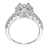 Artcarved Bridal Mounted with CZ Center Classic Halo Engagement Ring Wynona 14K White Gold - 31-V332EEW-E.00 photo 3