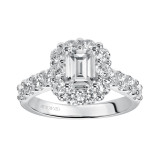 Artcarved Bridal Mounted with CZ Center Classic Halo Engagement Ring Wynona 14K White Gold - 31-V332EEW-E.00 photo 4