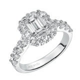 Artcarved Bridal Mounted with CZ Center Classic Halo Engagement Ring Wynona 14K White Gold - 31-V332EEW-E.00 photo