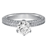 Artcarved Bridal Mounted with Side Stones Contemporary Engagement Ring Ines 14K White Gold - 31-V213ERW-E.00 photo 2