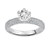 Artcarved Bridal Mounted with Side Stones Contemporary Engagement Ring Ines 14K White Gold - 31-V213ERW-E.00 photo 3