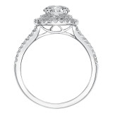 Artcarved Bridal Semi-Mounted with Side Stones Classic Halo Engagement Ring Sandy 14K White Gold - 31-V380ERW-E.01 photo 2
