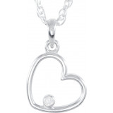 14K White .015 CTW Diamond Heart 18 Necklace - 8554760001P photo