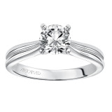 Artcarved Bridal Mounted with CZ Center Classic Solitaire Engagement Ring Irene 14K White Gold - 31-V195ERW-E.00 photo 4