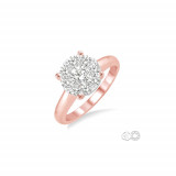 Ashi 14k Rose Gold Lovebright Round Cut Diamond Engagement Ring photo