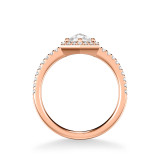 Artcarved Bridal Mounted Mined Live Center Contemporary Rose Goldcut Halo Engagement Ring Angelyn 18K Rose Gold - 31-V996CRR-E.01 photo 3