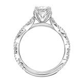 Artcarved Bridal Semi-Mounted with Side Stones Contemporary Floral Twist Engagement Ring Sweetpea 18K White Gold - 31-V841ERW-E.03 photo 3
