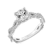 Artcarved Bridal Semi-Mounted with Side Stones Contemporary Floral Twist Engagement Ring Sweetpea 18K White Gold - 31-V841ERW-E.03 photo