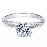 Gabriel & Co. 14k White Gold Round Straight Engagement Ring photo