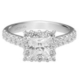 Artcarved Bridal Semi-Mounted with Side Stones Classic Halo Engagement Ring Yolanda 14K White Gold - 31-V438ECW-E.01 photo 2