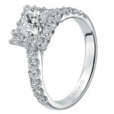 Artcarved Bridal Semi-Mounted with Side Stones Classic Halo Engagement Ring Yolanda 14K White Gold - 31-V438ECW-E.01 photo 4