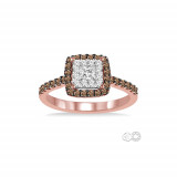 Ashi 14k Rose Gold Champagne  Diamond LoveBright Engagement Ring photo 2