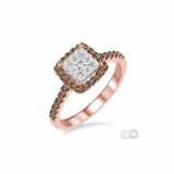 Ashi 14k Rose Gold Champagne  Diamond LoveBright Engagement Ring photo