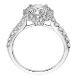 Artcarved Bridal Semi-Mounted with Side Stones Classic Halo Engagement Ring Yolanda 14K White Gold - 31-V438ERW-E.01 photo 3