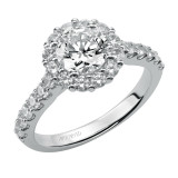 Artcarved Bridal Semi-Mounted with Side Stones Classic Halo Engagement Ring Yolanda 14K White Gold - 31-V438ERW-E.01 photo