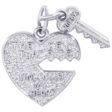 Sterling Silver Heart & Key Charm photo