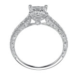 Artcarved Bridal Mounted with CZ Center Vintage Engagement Ring Ruth 14K White Gold - 31-V437ECW-E.00 photo 3