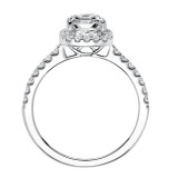 Artcarved Bridal Semi-Mounted with Side Stones Classic Halo Engagement Ring Layla 14K White Gold - 31-V324GUW-E.01 photo 3