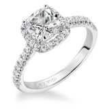 Artcarved Bridal Semi-Mounted with Side Stones Classic Halo Engagement Ring Layla 14K White Gold - 31-V324GUW-E.01 photo