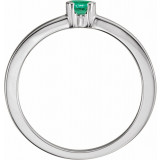 14K White Emerald Family Stackable Ring - 713566016P photo 2