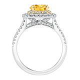 Artcarved Bridal Mounted with CZ Center Classic Halo Engagement Ring Marigold 14K White Gold Primary & 14K Yellow Gold - 31-V611GRA-E.00 photo 3