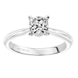 Artcarved Bridal Semi-Mounted with Side Stones Classic Solitaire Engagement Ring Paige 14K White Gold - 31-V615EUW-E.01 photo 4