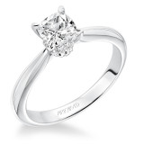 Artcarved Bridal Semi-Mounted with Side Stones Classic Solitaire Engagement Ring Paige 14K White Gold - 31-V615EUW-E.01 photo