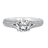 Artcarved Bridal Semi-Mounted with Side Stones Vintage Filigree Diamond Engagement Ring Zelma 14K White Gold - 31-V620ERW-E.01 photo 2