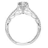 Artcarved Bridal Semi-Mounted with Side Stones Vintage Filigree Diamond Engagement Ring Zelma 14K White Gold - 31-V620ERW-E.01 photo 3