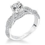 Artcarved Bridal Mounted with CZ Center Contemporary Twist Diamond Engagement Ring Mackenzie 14K White Gold - 31-V595ERW-E.00 photo