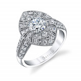 0.75tw Semi-Mount Engagement Ring With 1ct Round Head photo