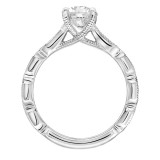 Artcarved Bridal Semi-Mounted with Side Stones Vintage Vintage Engagement Ring Cressida 18K White Gold - 31-V846ERW-E.03 photo 3