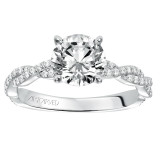 Artcarved Bridal Mounted with CZ Center Contemporary Twist Engagement Ring Madeleine 14K White Gold - 31-V575GRW-E.00 photo 4