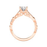 Artcarved Bridal Semi-Mounted with Side Stones Contemporary Lyric Engagement Ring 14K Rose Gold - 31-V1016ERR-E.01 photo 3