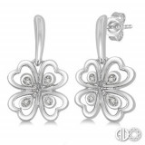 Ashi Diamonds Silver Heart Cluster Earrings photo