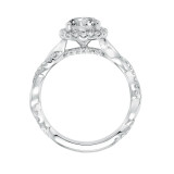 Artcarved Bridal Mounted with CZ Center Contemporary Twist Halo Engagement Ring Kinsley 14K White Gold - 31-V657ERW-E.00 photo 3