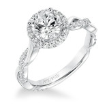 Artcarved Bridal Mounted with CZ Center Contemporary Twist Halo Engagement Ring Kinsley 14K White Gold - 31-V657ERW-E.00 photo