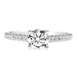 Artcarved Bridal Mounted with CZ Center Classic Diamond Engagement Ring Adrienne 14K White Gold - 31-V746ERW-E.00 photo 2