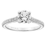 Artcarved Bridal Mounted with CZ Center Classic Diamond Engagement Ring Adrienne 14K White Gold - 31-V746ERW-E.00 photo 4