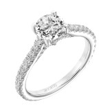 Artcarved Bridal Mounted with CZ Center Classic Diamond Engagement Ring Adrienne 14K White Gold - 31-V746ERW-E.00 photo