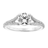 Artcarved Bridal Semi-Mounted with Side Stones Classic Diamond Engagement Ring Darlene 14K White Gold - 31-V747ERW-E.01 photo 3